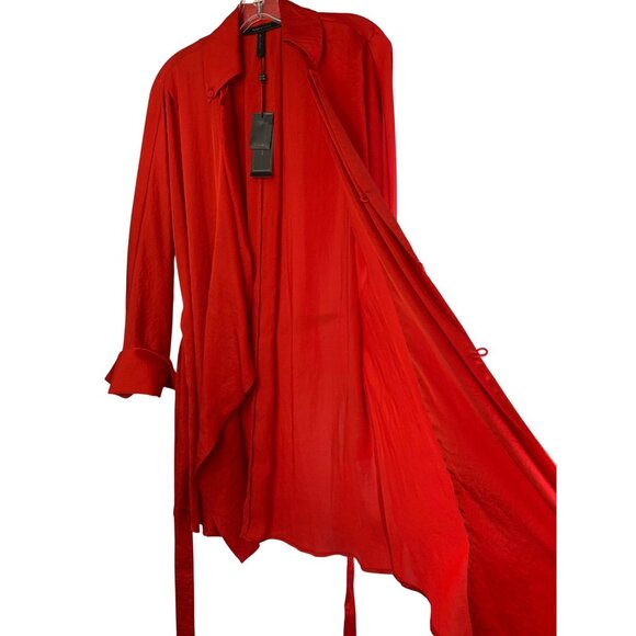 BCBG Maxazria Diane Red Shirt Dress Size S Long Sleeve NWT $248 - Picture 10 of 15